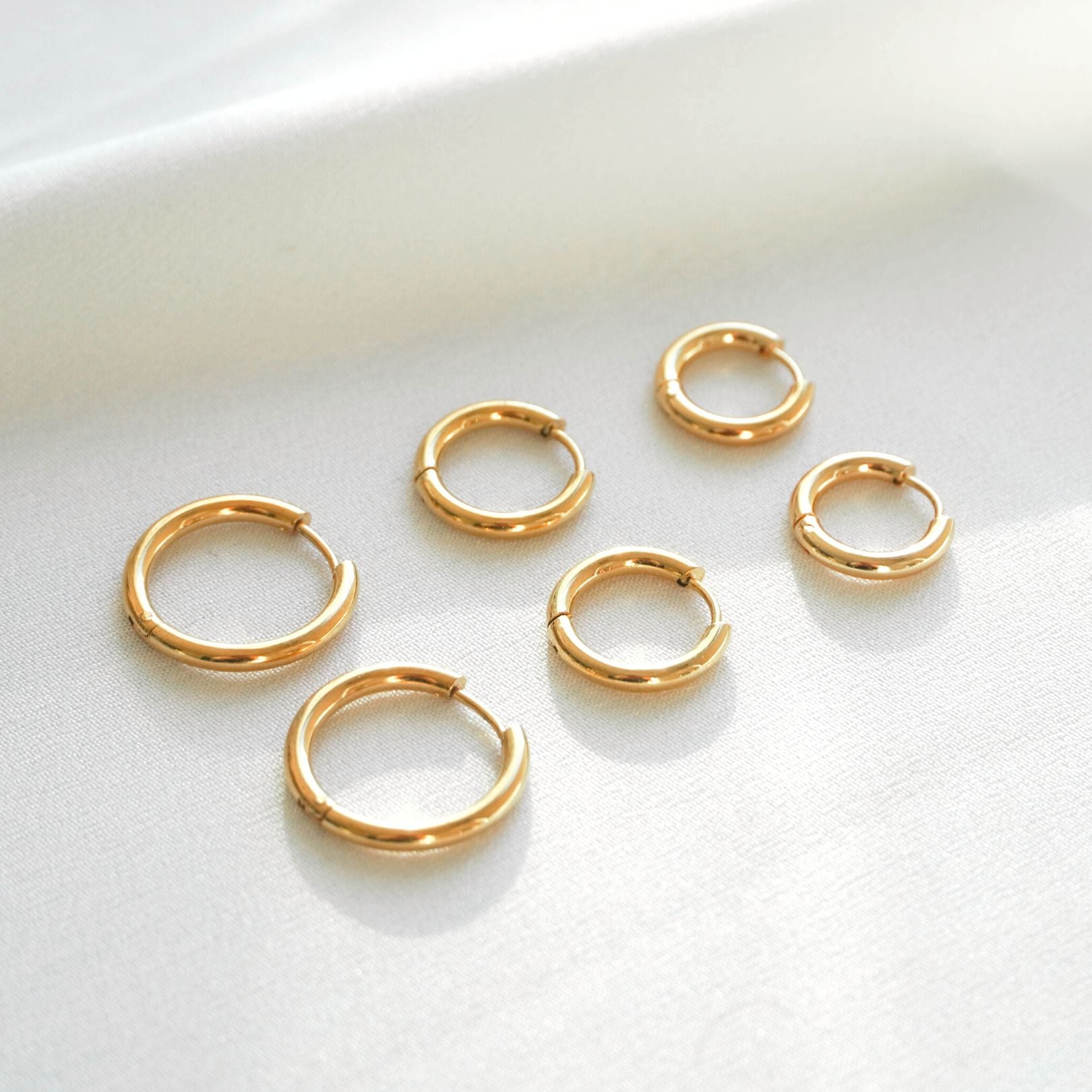 Ensemble de Boucles d'Oreilles Triple Anneau