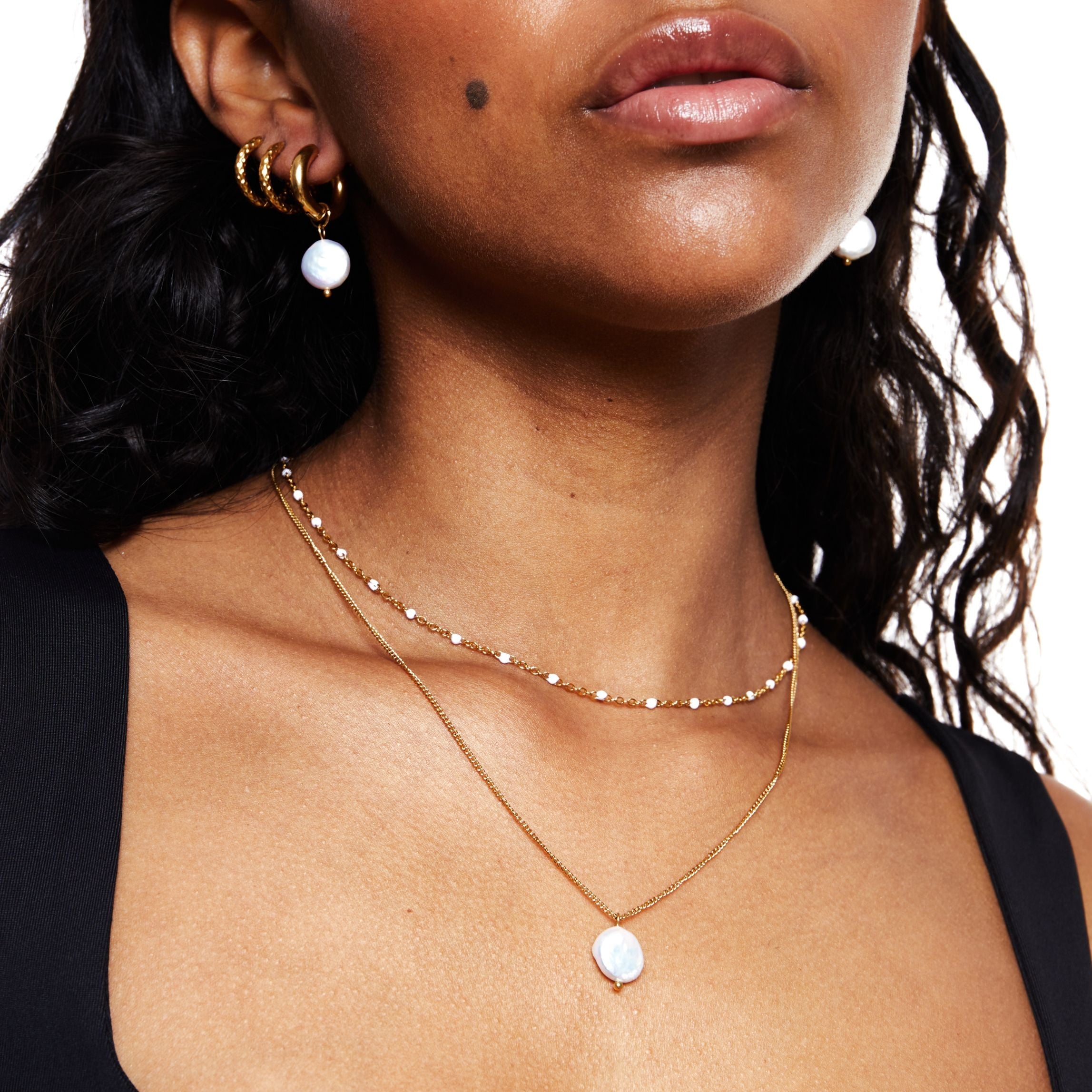 Choker en perles blanches